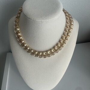 Napier Gold and Cream Pearl Necklace